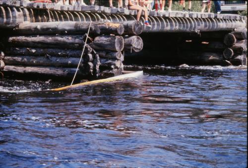 Amateur_canoe_on_bridge_below_Chases_Carry_1976